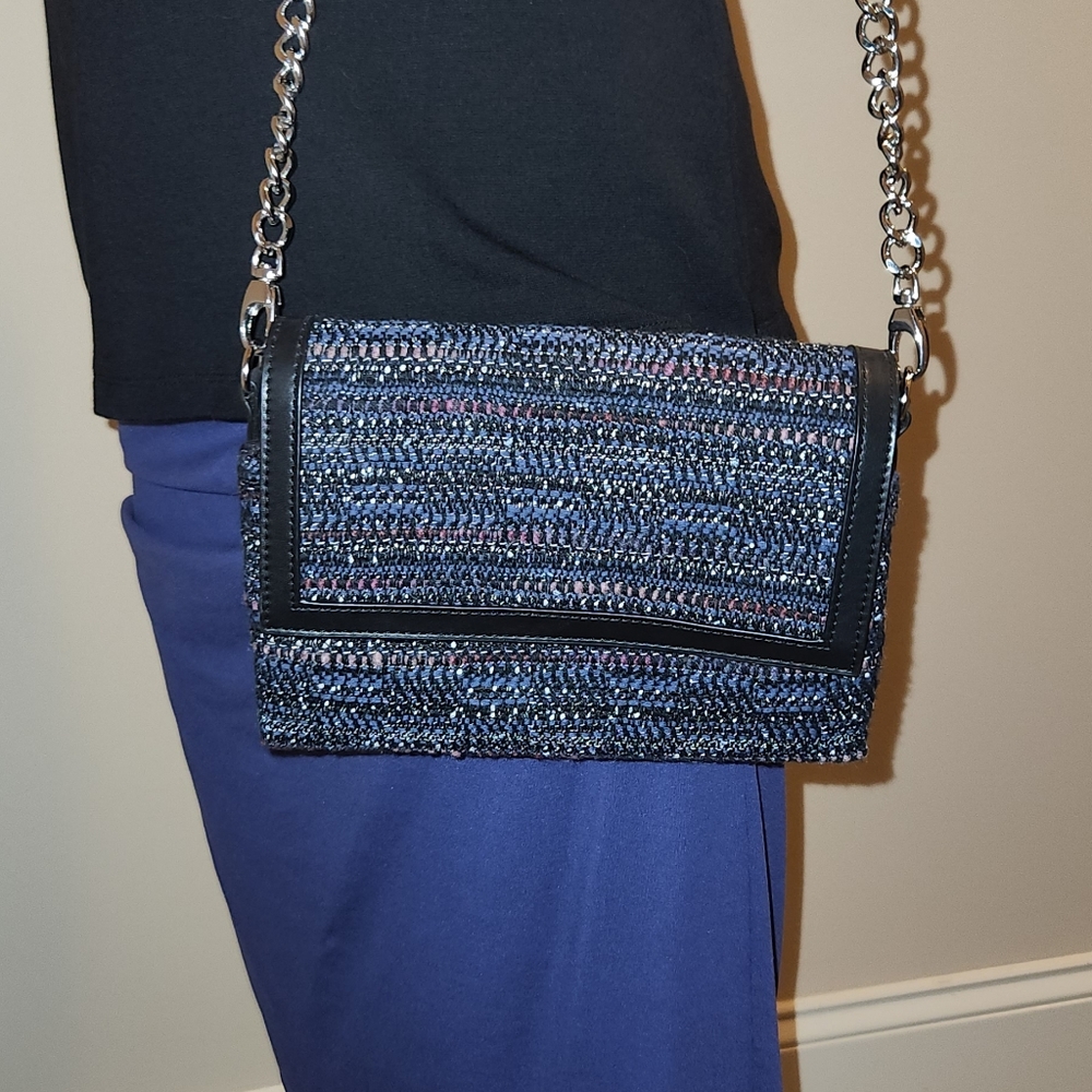 White House Black Market Crossbody Bag. Black, Blue, Pink. Removable strap.